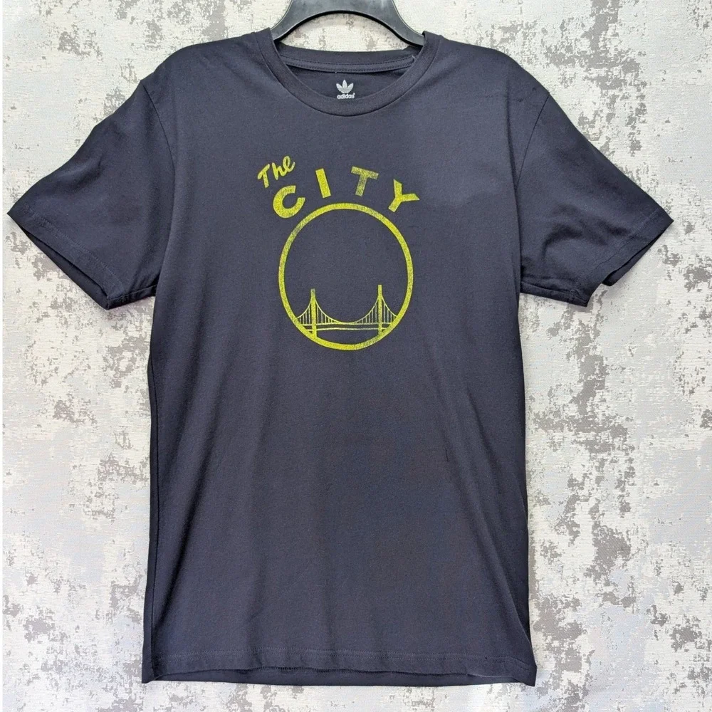 Adidas‎ Golden State Warriors The City NBA Graphic T-Shirt Mens Small Black New